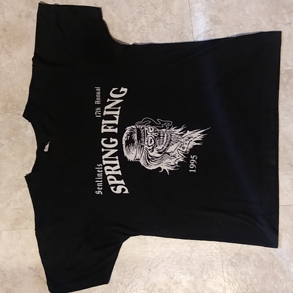 Vintage SentInels Motorcycle Club Spring Fling T-Shirt 1995 single stitch